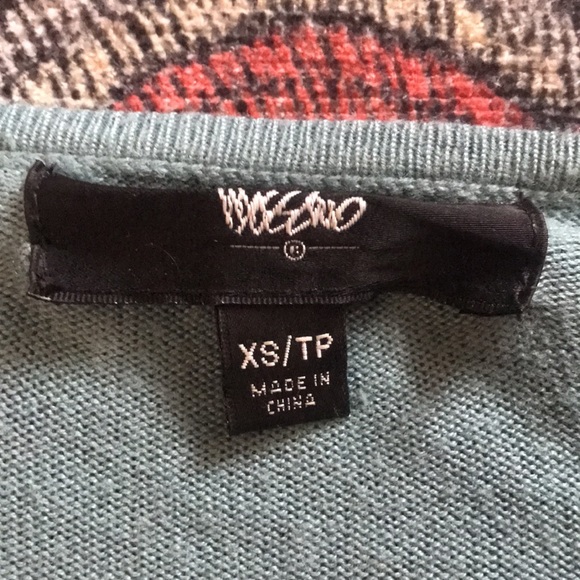 Turquoise, teal, aqua blue drape, flow sweater, xs, fits S, soft - Picture 3 of 4